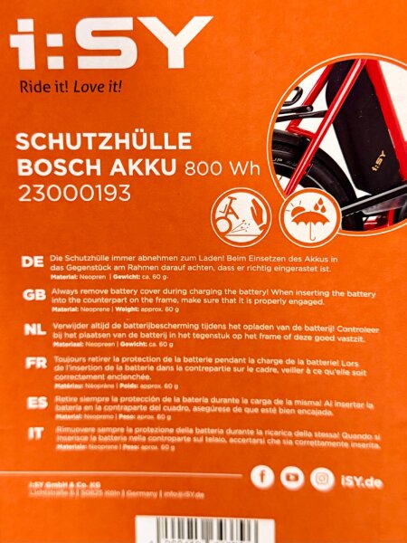 i:SY Akkuschutz für BOSCH Powerpack 800 Rahmenakku schwarz
